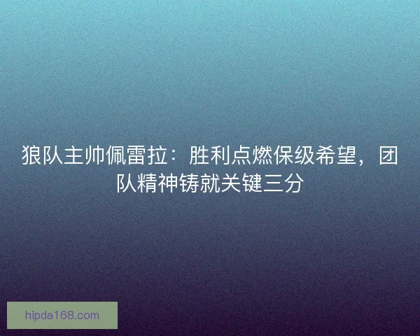 狼队主帅佩雷拉：胜利点燃保级希望，团队精神铸就关键三分